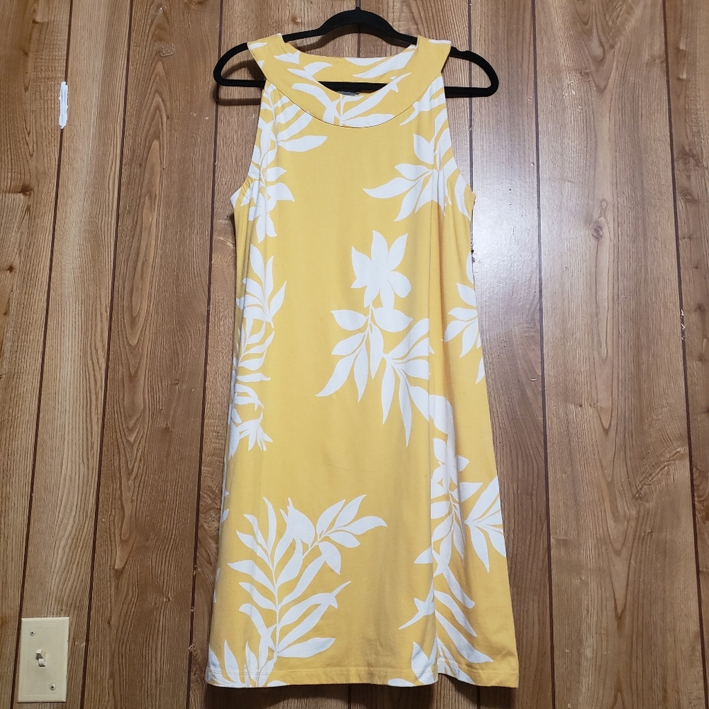 Natural Reflections Yellow and White Midi Dress